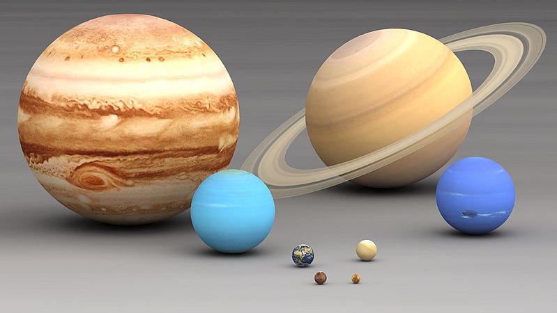 Comparaison des tailles des planètes du système Solaire